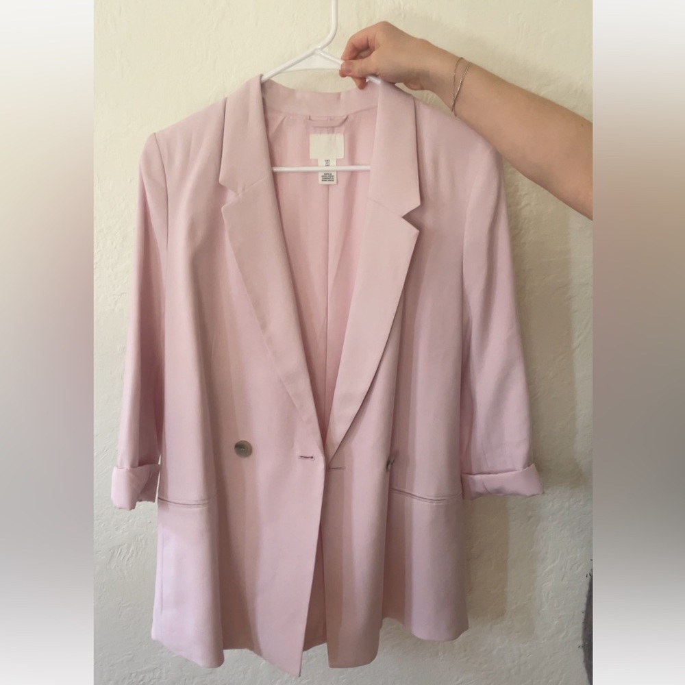 Oversized baby pink H&M blazer